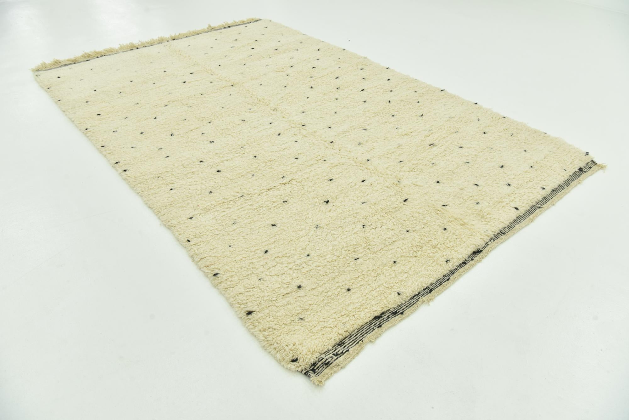 6' 7 x 10' 2 Hand Knotted Moroccan Wool Rug
