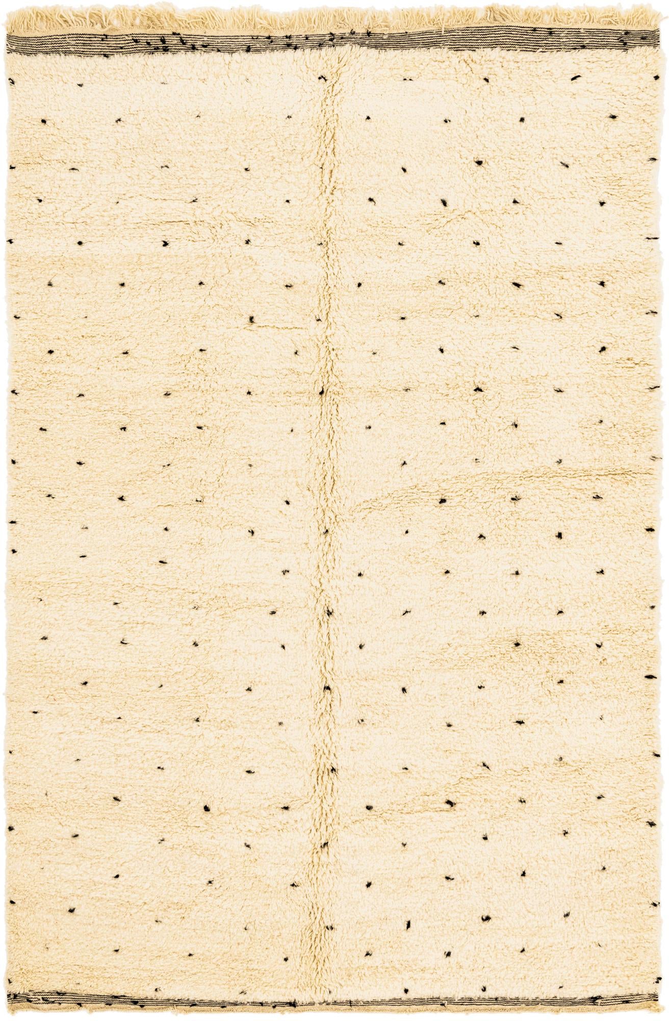 6' 7 x 10' 2 Hand Knotted Moroccan Wool Rug