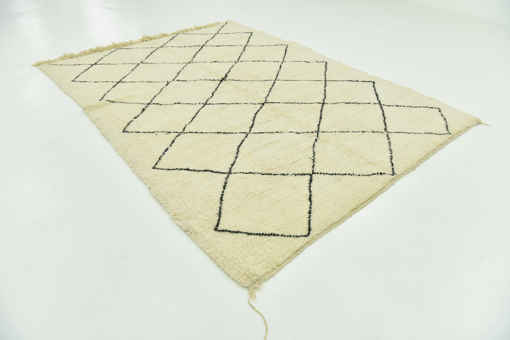 7' 2 x 9' 7 Hand Knotted Moroccan Wool Rug