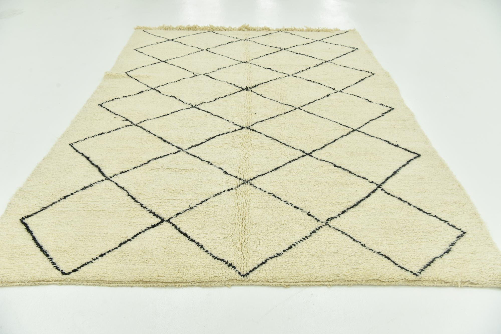 7' 2 x 9' 7 Hand Knotted Moroccan Wool Rug