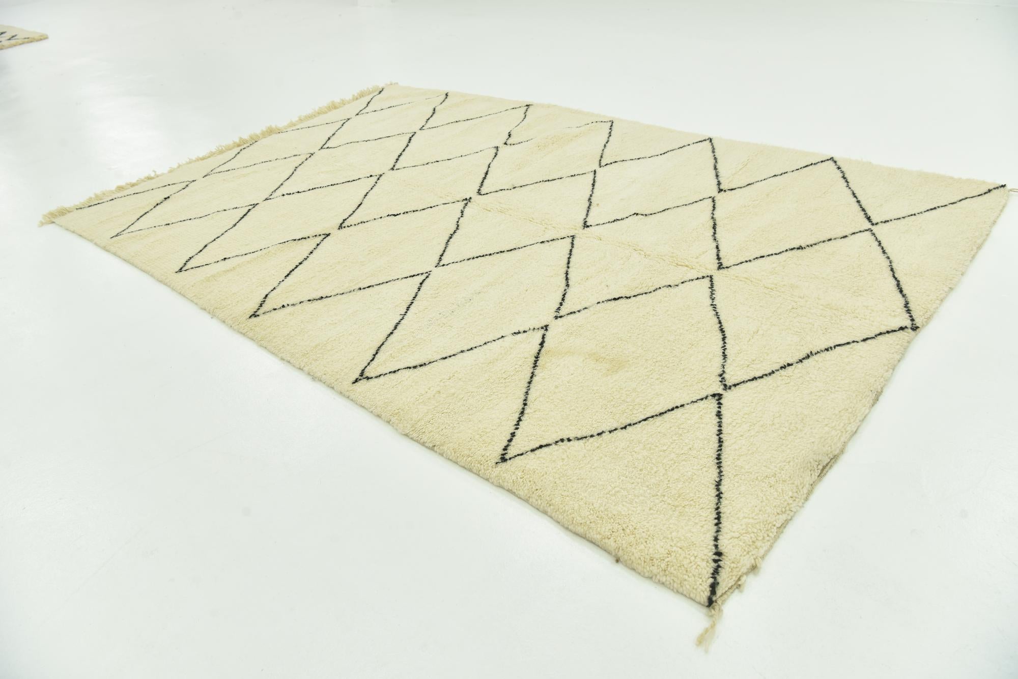 6' 8 x 10' Hand Knotted Moroccan Wool Rug