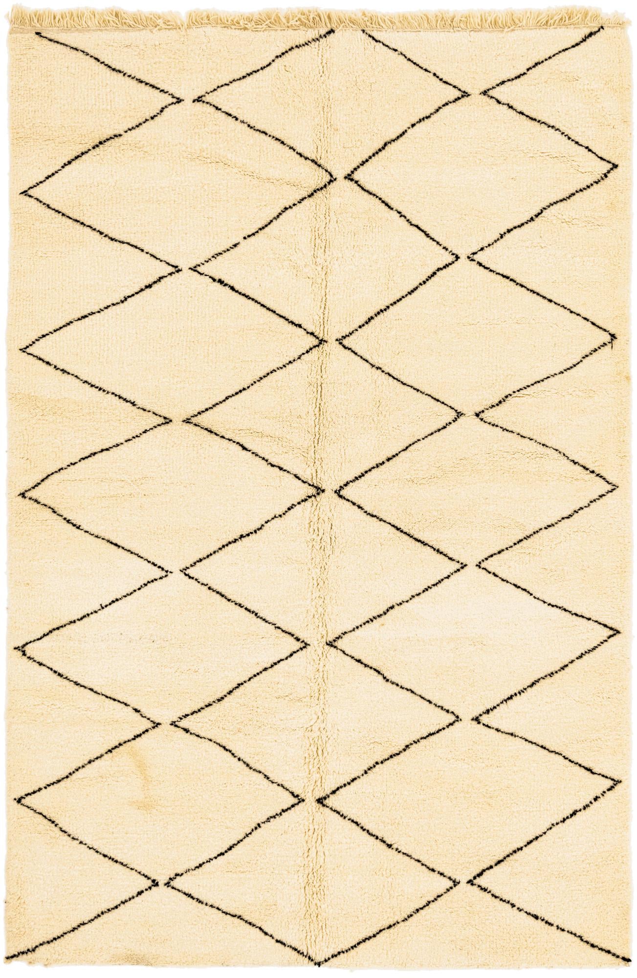 6' 8 x 10' Hand Knotted Moroccan Wool Rug
