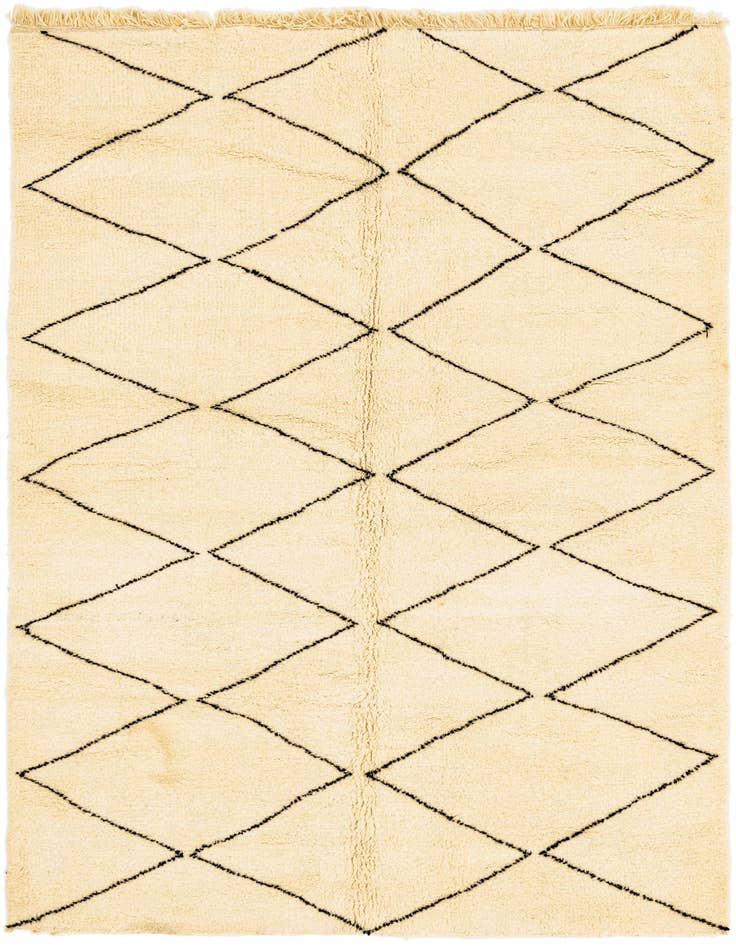 Detail image of 6' 8 x 10' Hand Knotted Moroccan Wool Rug