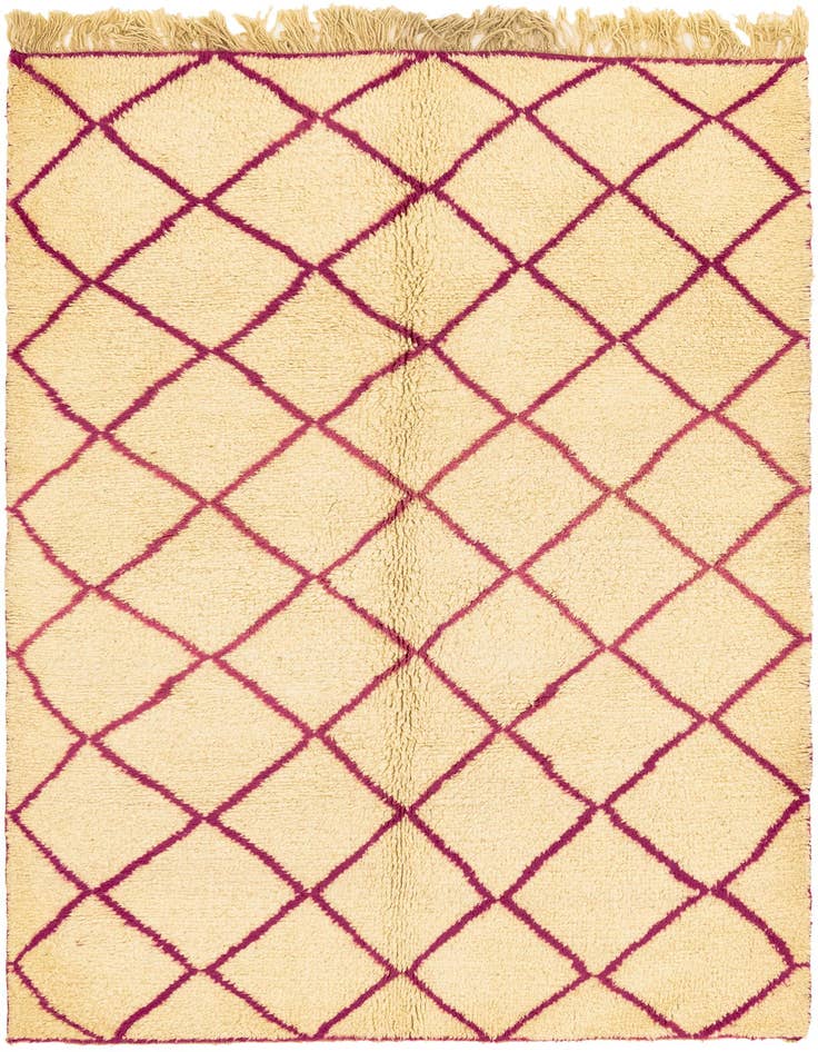Detail image of 5' 6 x 8' 6 Hand Knotted Moroccan Wool Rug