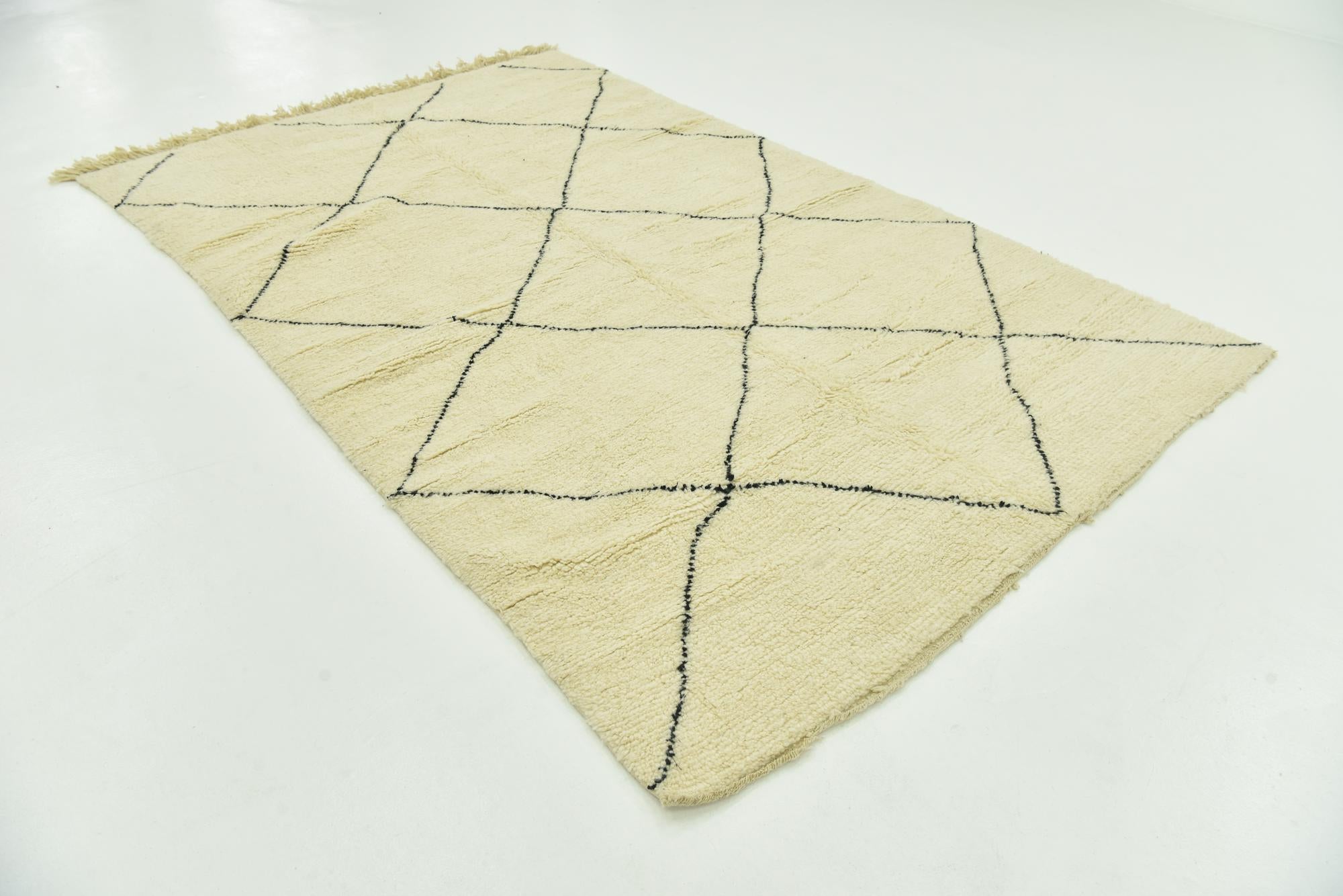 6' 4 x 10' Hand Knotted Moroccan Wool Rug