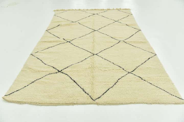 6' 4 x 10' Hand Knotted Moroccan Wool Rug