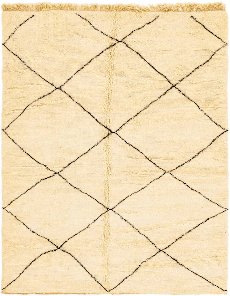 Detail image of 6' 4 x 10' Hand Knotted Moroccan Wool Rug