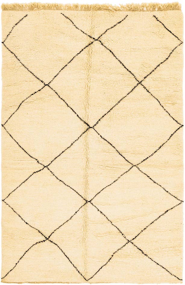 Detail image of 6' 4 x 10' Hand Knotted Moroccan Wool Rug