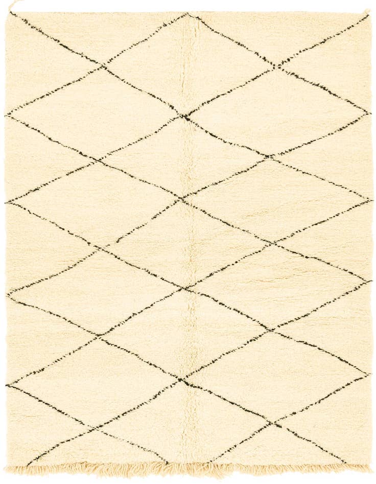 Detail image of 5' 1 x 8' 6 Hand Knotted Moroccan Wool Rug