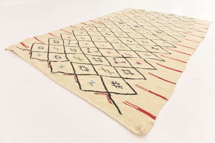 6' 1 x 9' 9 Hand Knotted Moroccan Wool Rug