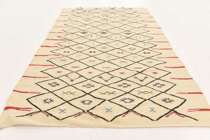 6' 1 x 9' 9 Hand Knotted Moroccan Wool Rug