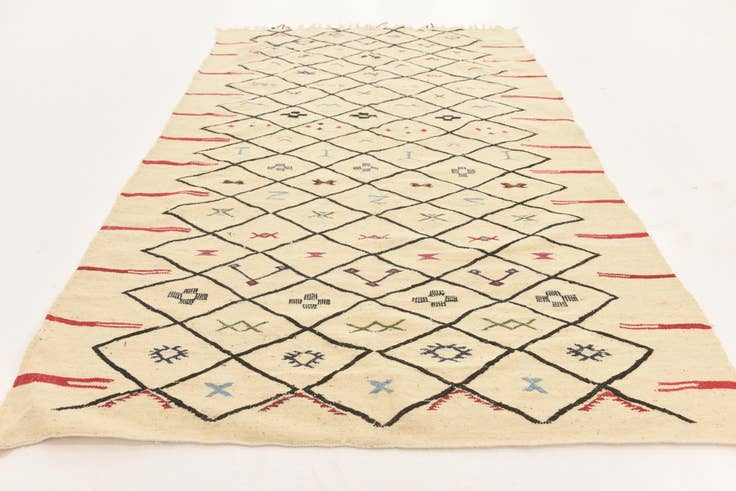 Detail image of 6' 1 x 9' 9 Hand Knotted Moroccan Wool Rug