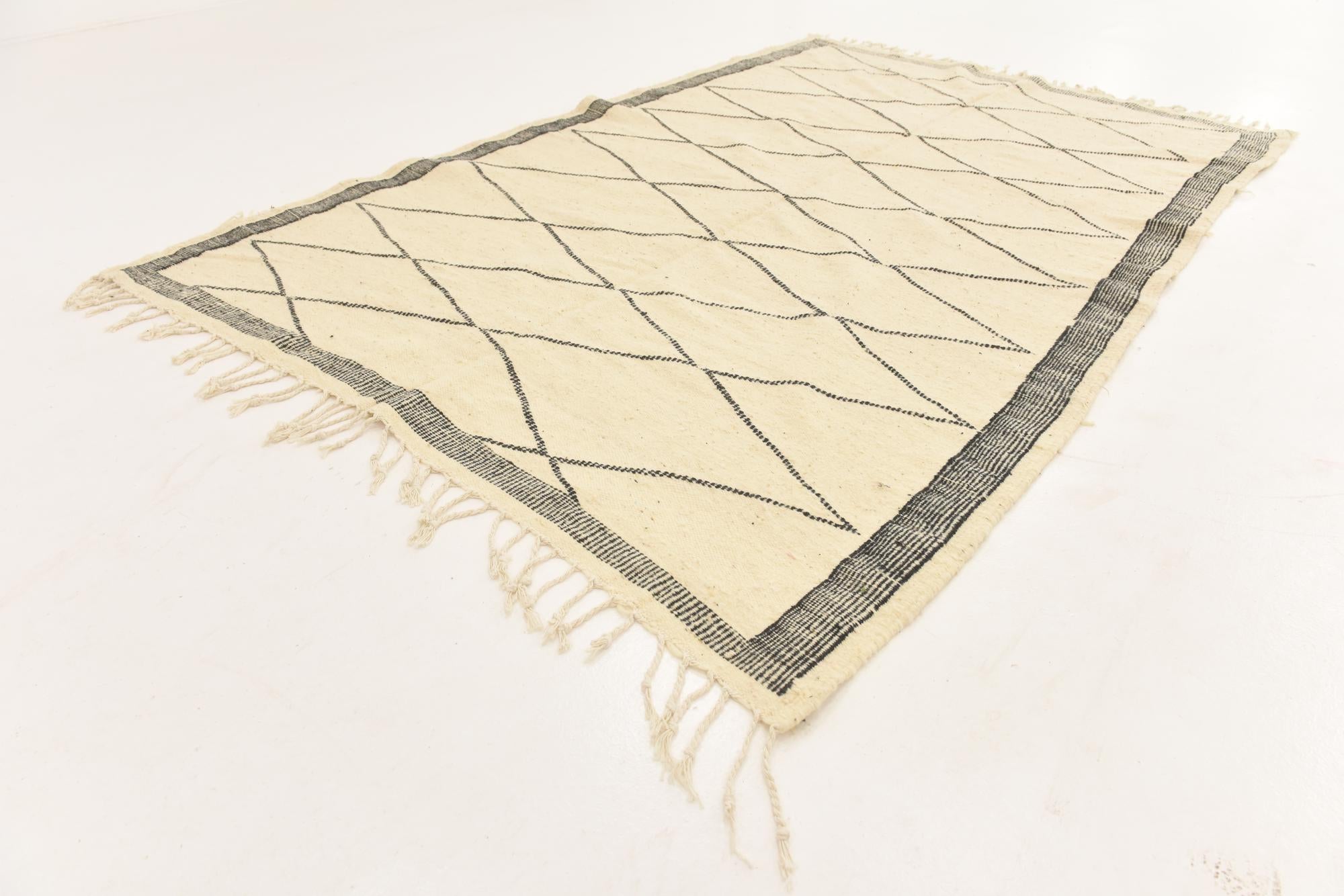 6' 3 x 10' 2 Hand Knotted Moroccan Wool Rug