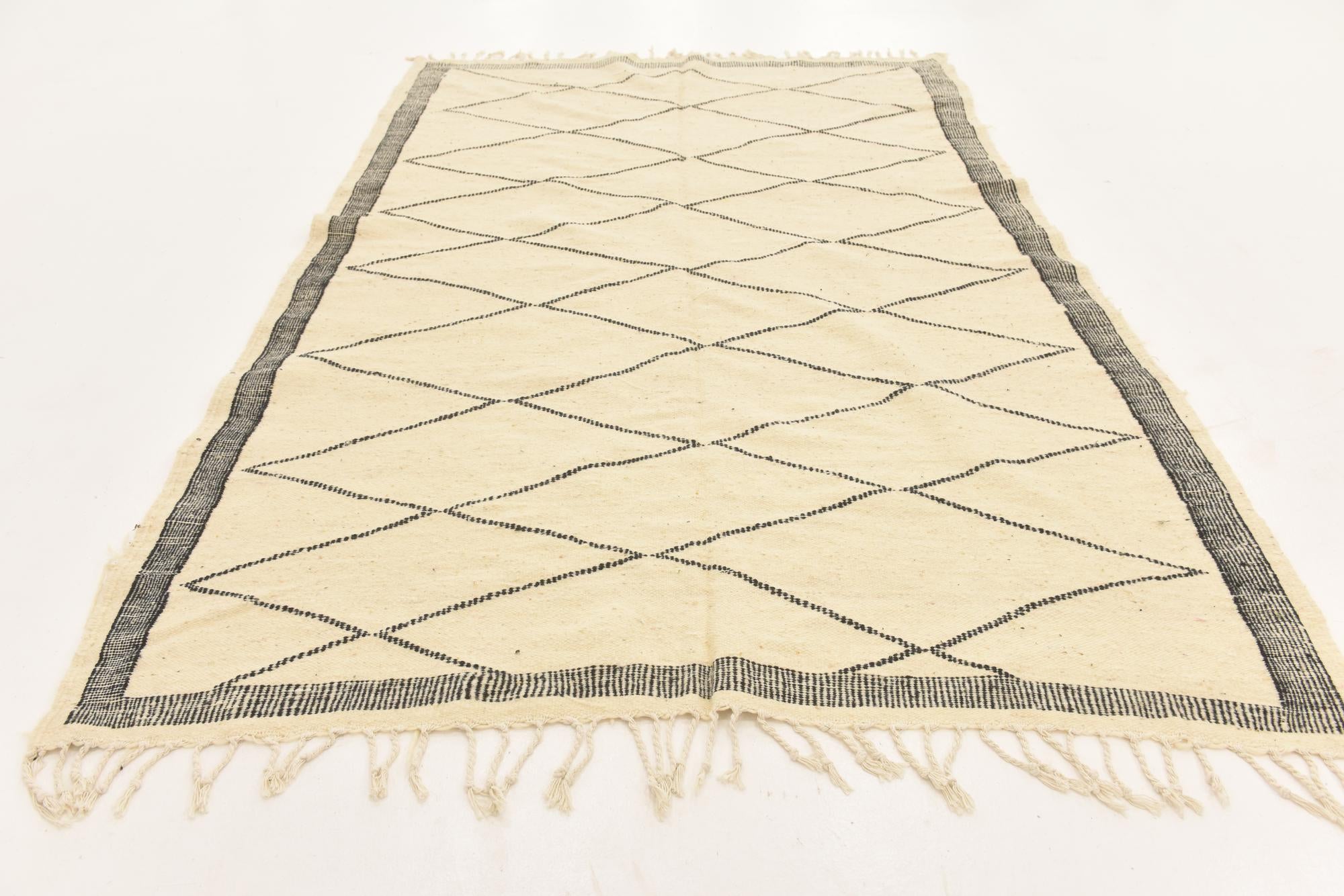 6' 3 x 10' 2 Hand Knotted Moroccan Wool Rug