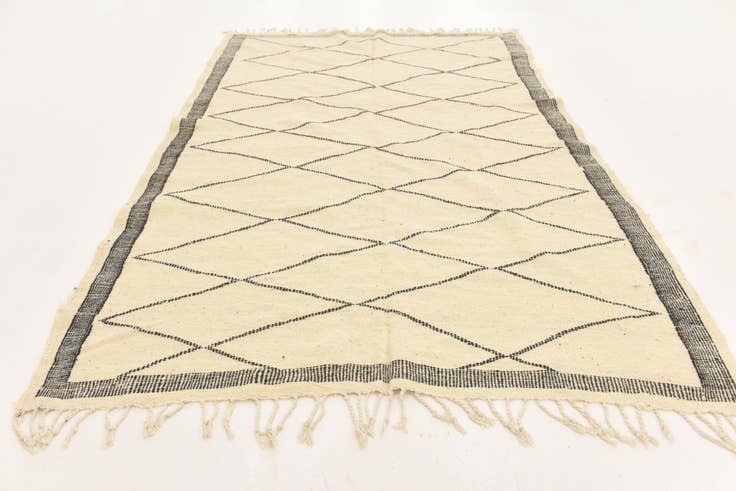 Detail image of 6' 3 x 10' 2 Hand Knotted Moroccan Wool Rug
