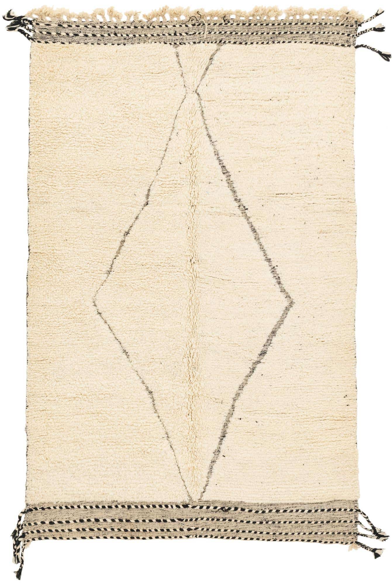 5' 7 x 8' 2 Hand Knotted Moroccan Wool Rug