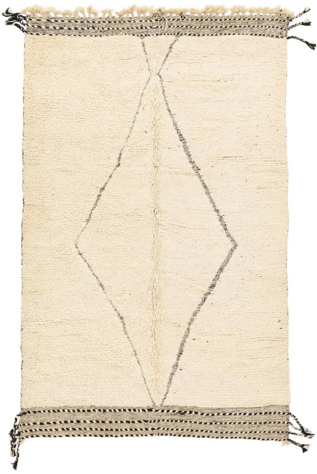 Detail image of 5' 7 x 8' 2 Hand Knotted Moroccan Wool Rug