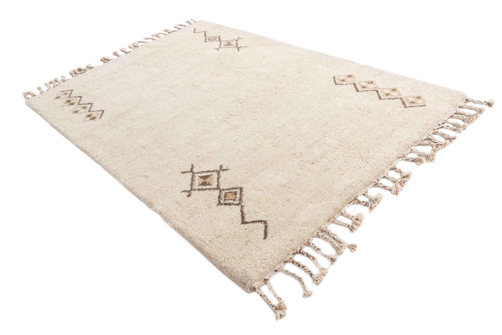 5' 8 x 8' Hand Knotted Moroccan Wool Rug
