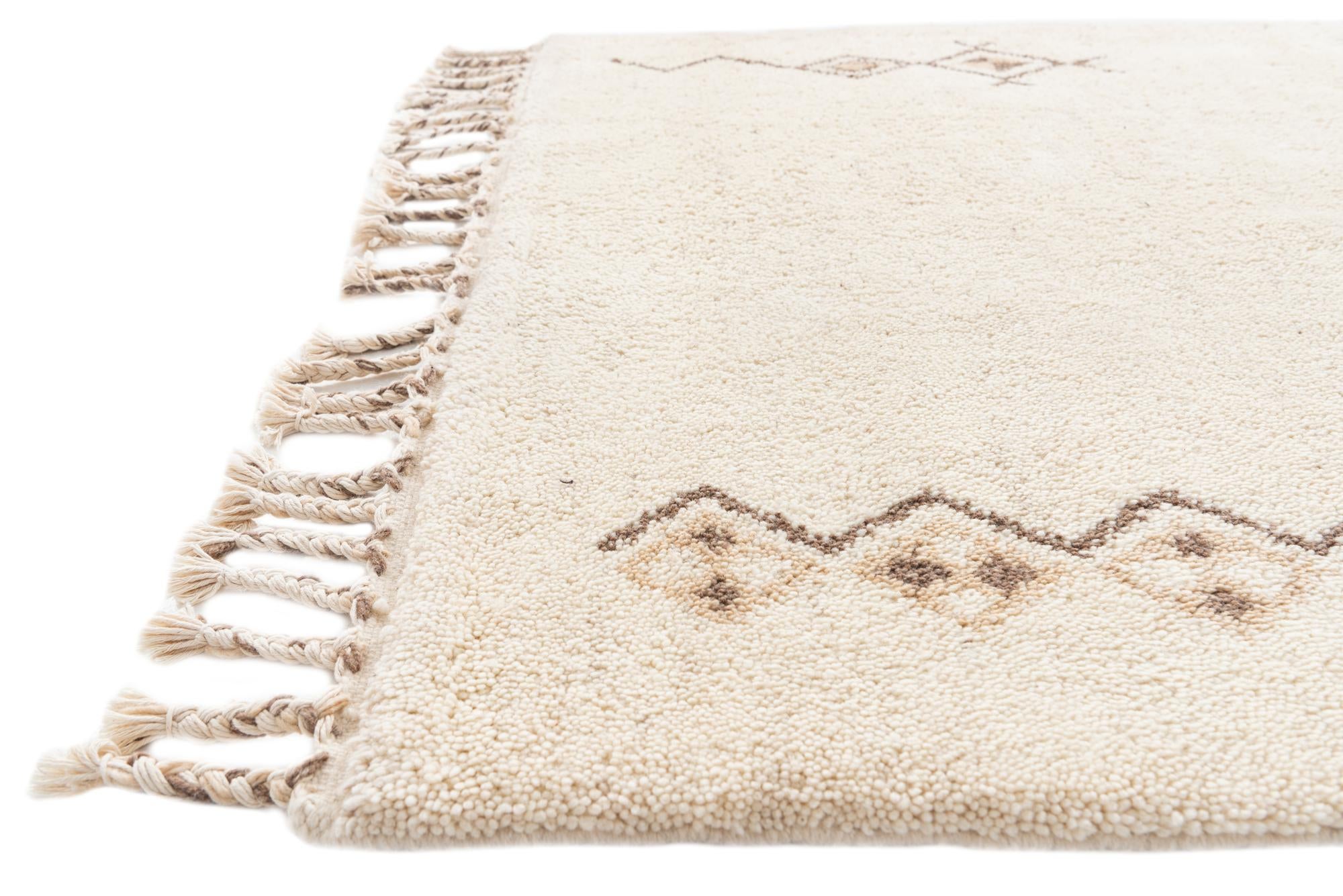 5' 8 x 8' Hand Knotted Moroccan Wool Rug