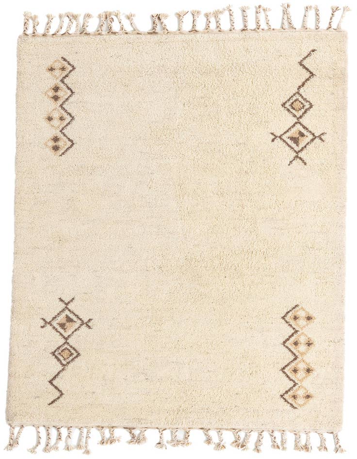 Detail image of 5' 8 x 8' Hand Knotted Moroccan Wool Rug