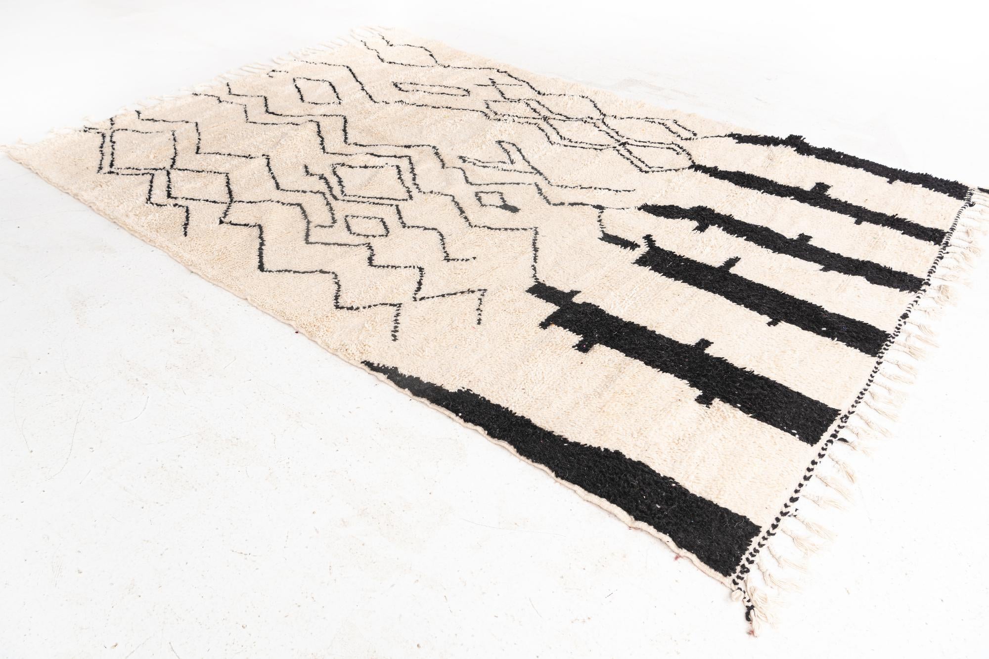 6' 3 x 9' 5 Hand Knotted Moroccan Wool Rug