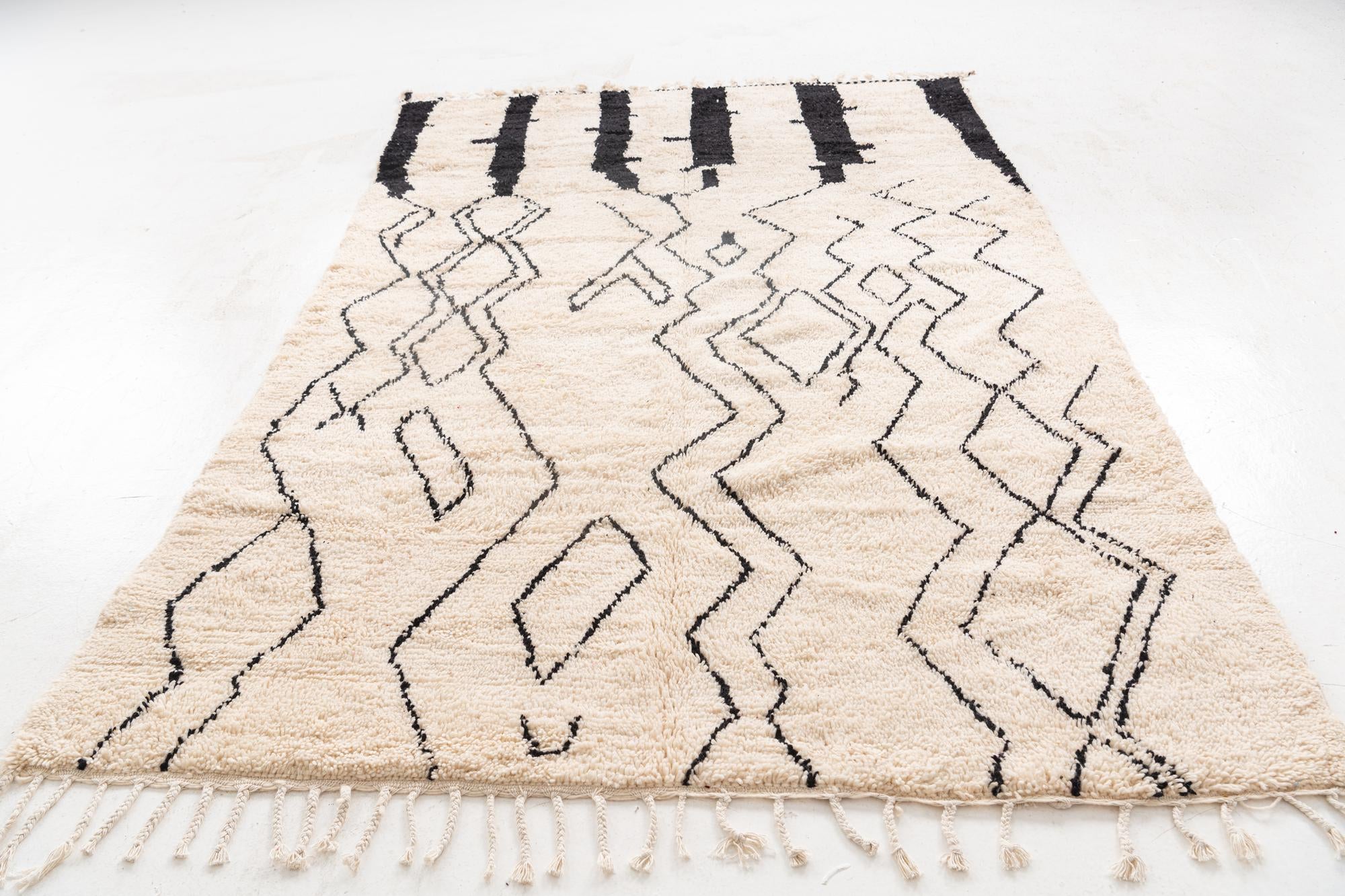 6' 3 x 9' 5 Hand Knotted Moroccan Wool Rug