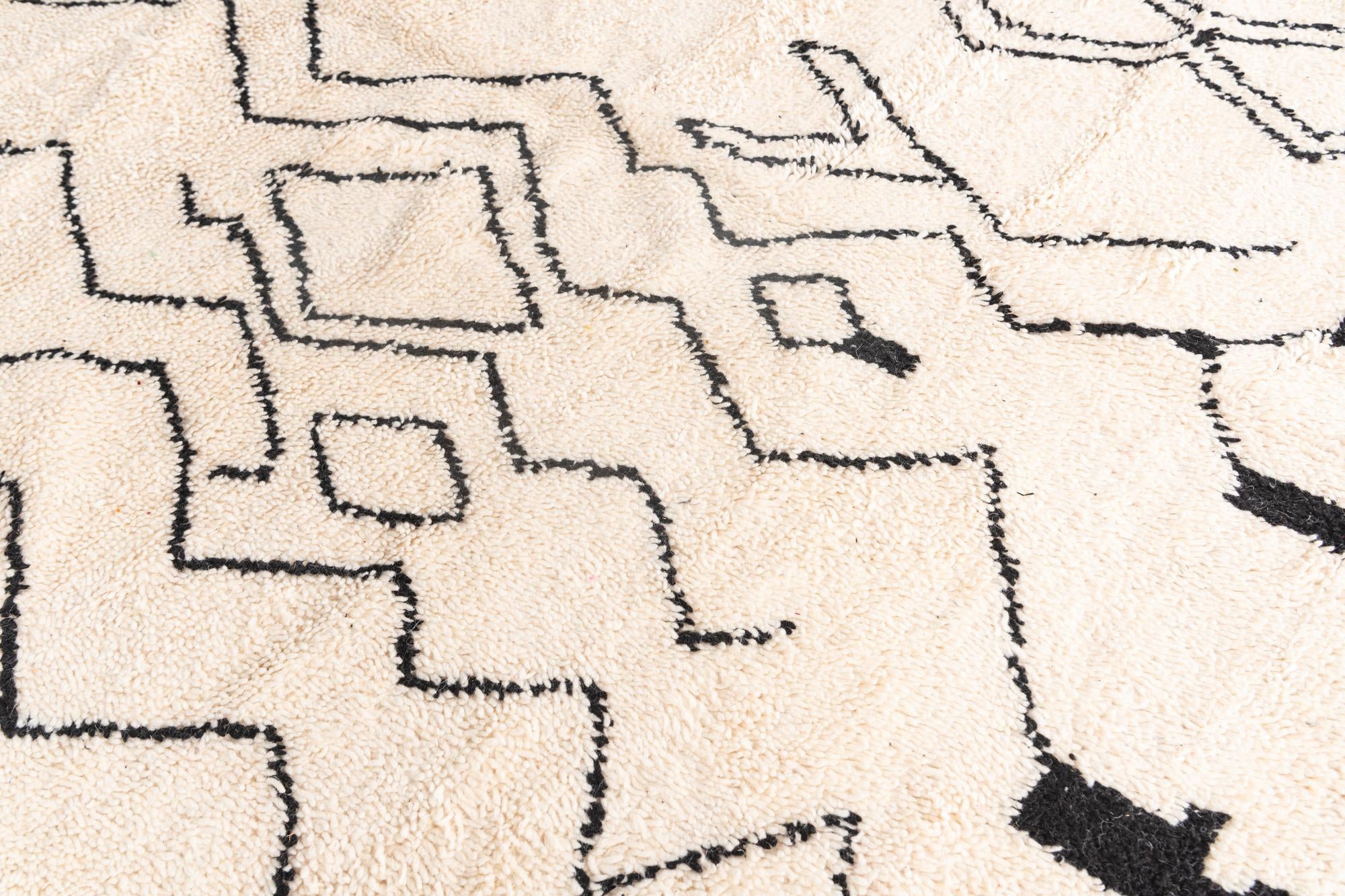 6' 3 x 9' 5 Hand Knotted Moroccan Wool Rug