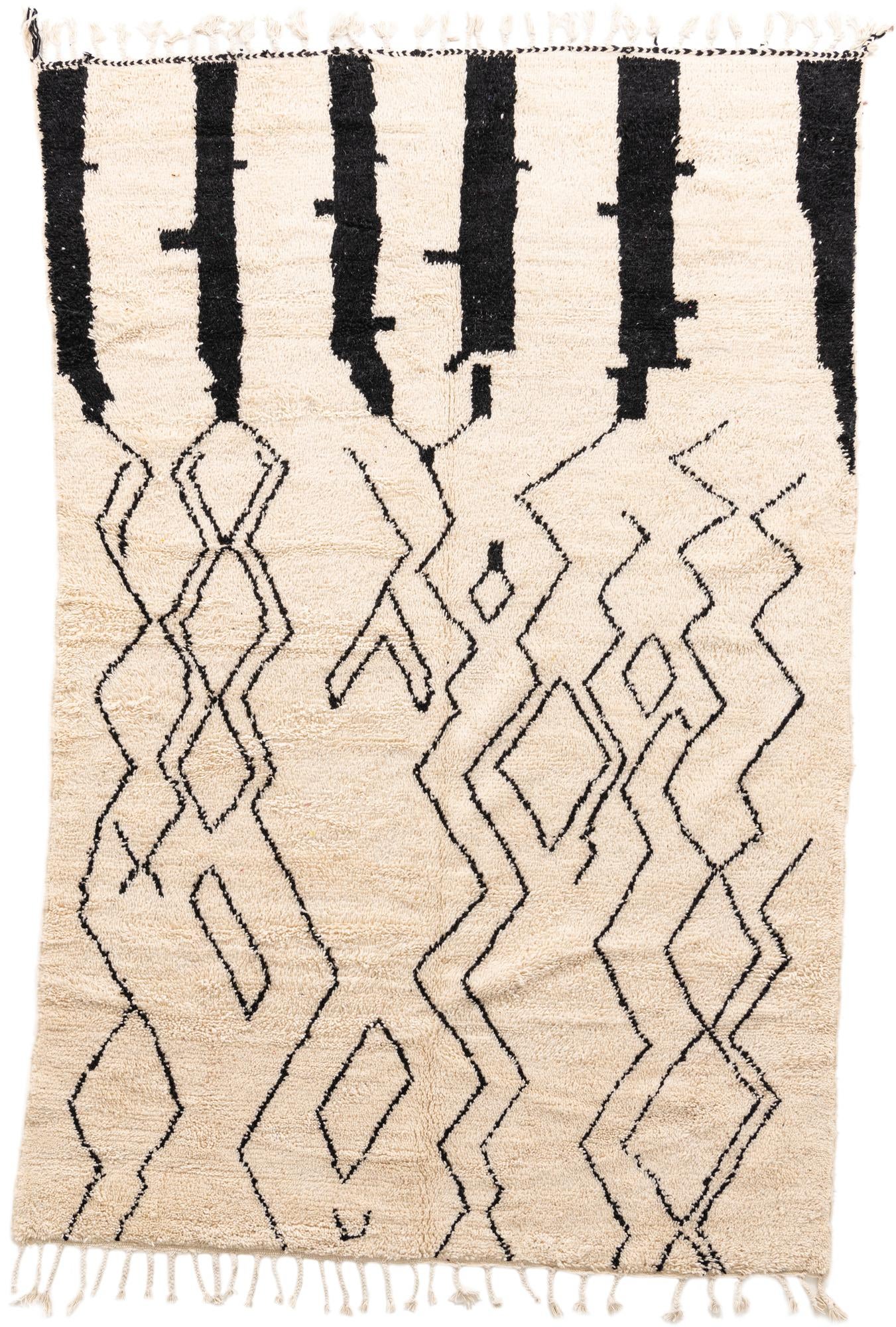 6' 3 x 9' 5 Hand Knotted Moroccan Wool Rug