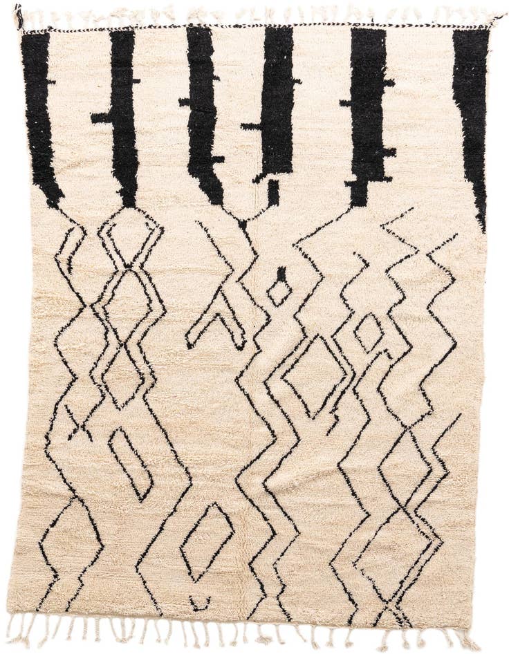 Detail image of 6' 3 x 9' 5 Hand Knotted Moroccan Wool Rug