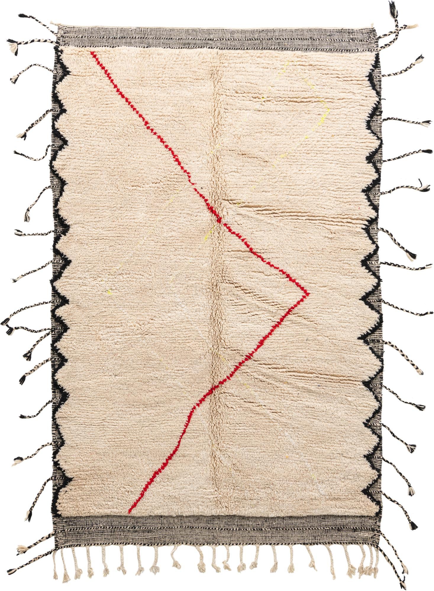 5' 3 x 8' Hand Knotted Moroccan Wool Rug