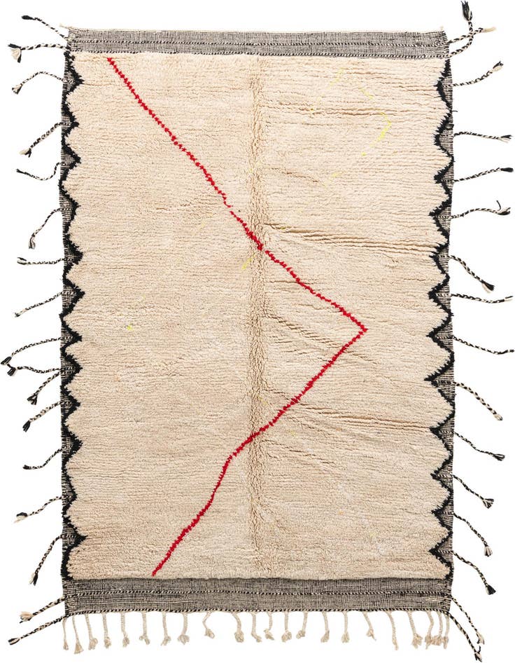 Detail image of 5' 3 x 8' Hand Knotted Moroccan Wool Rug