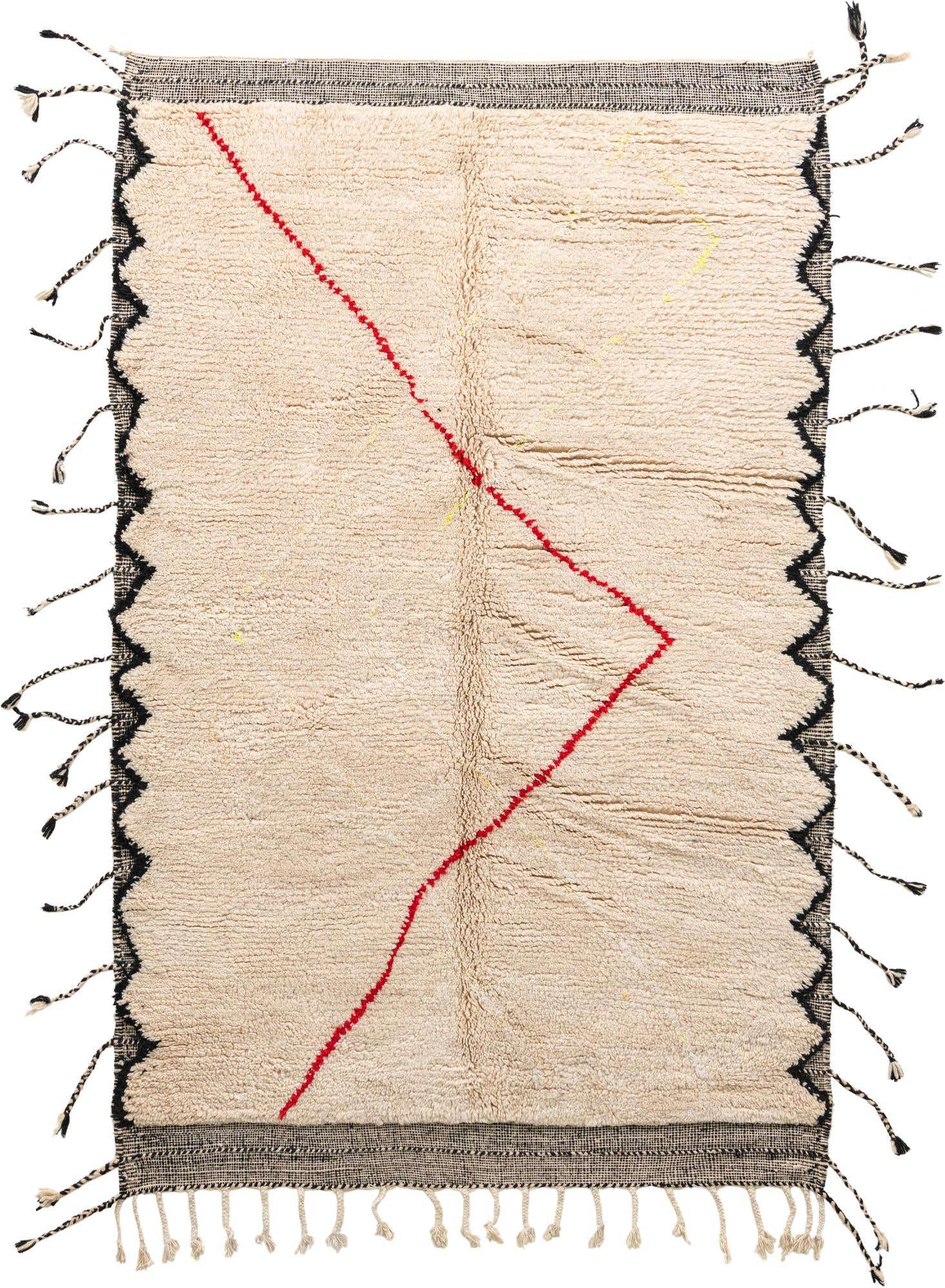 5' 3 x 8' Hand Knotted Moroccan Wool Rug