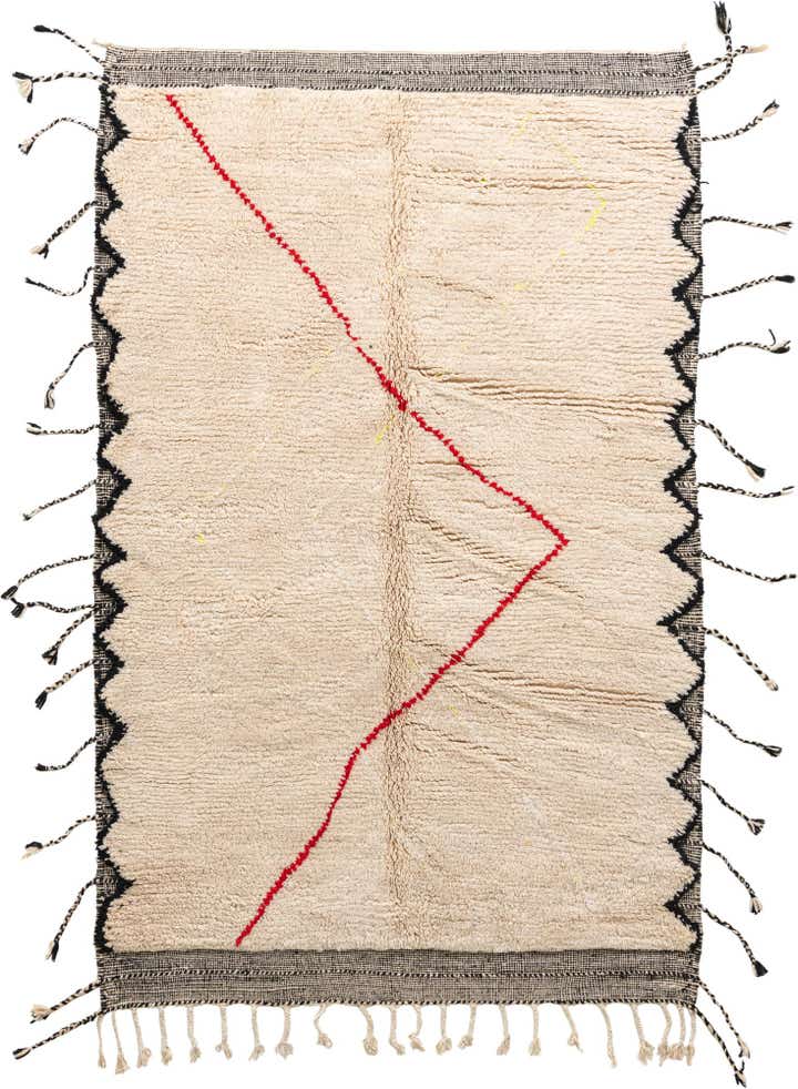 5' 3 x 8' Hand Knotted Moroccan Wool Rug