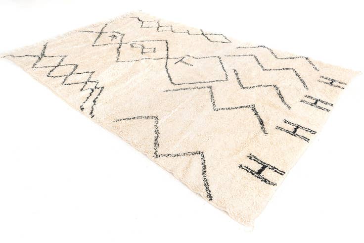 Detail image of 6' 3 x 9' 5 Hand Knotted Moroccan Wool Rug