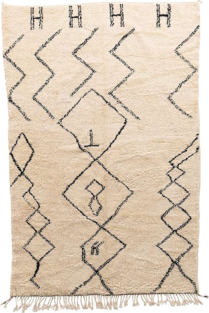 6' 3 x 9' 5 Hand Knotted Moroccan Wool Rug