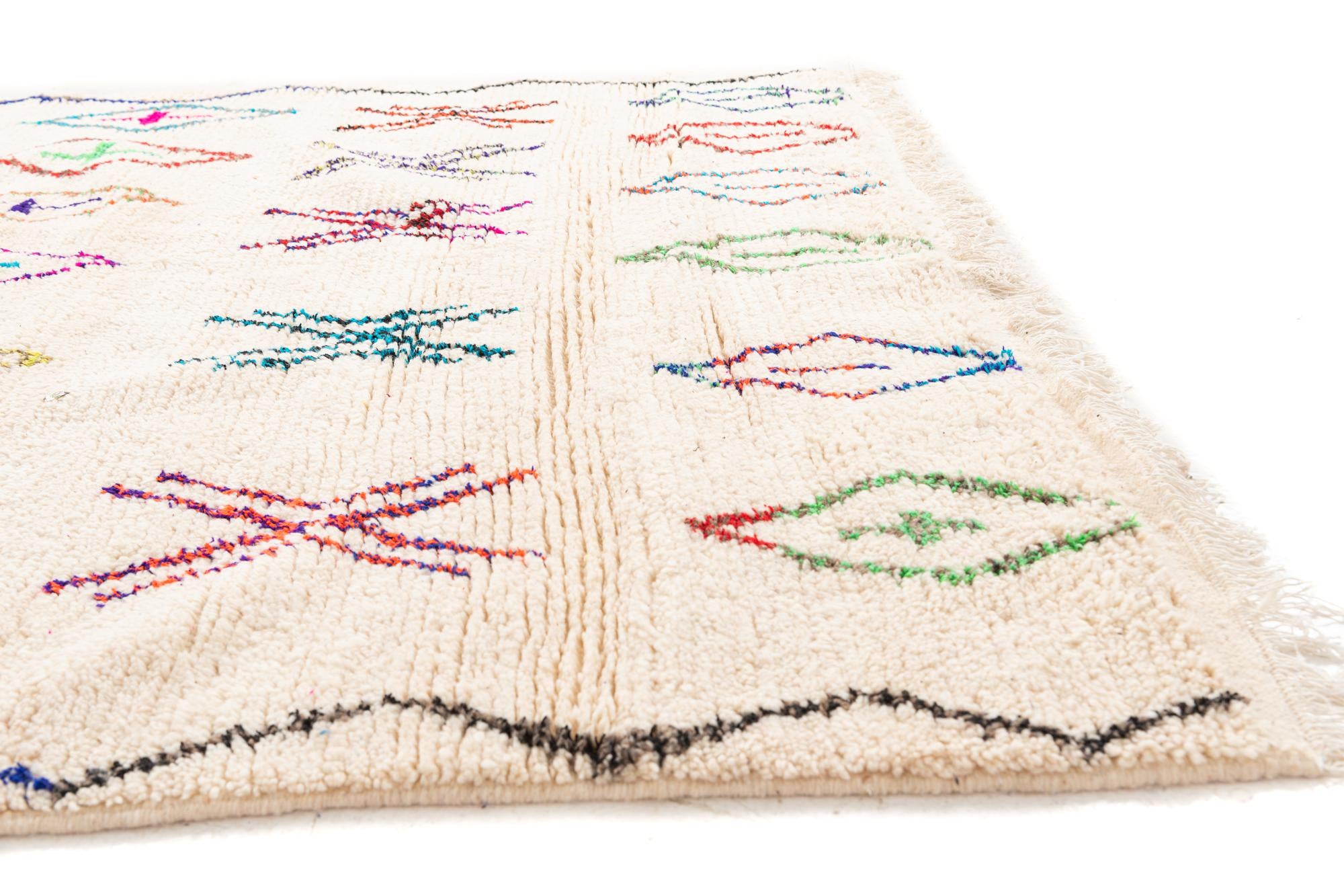 6' 6 x 9' 4 Hand Knotted Moroccan Wool Rug