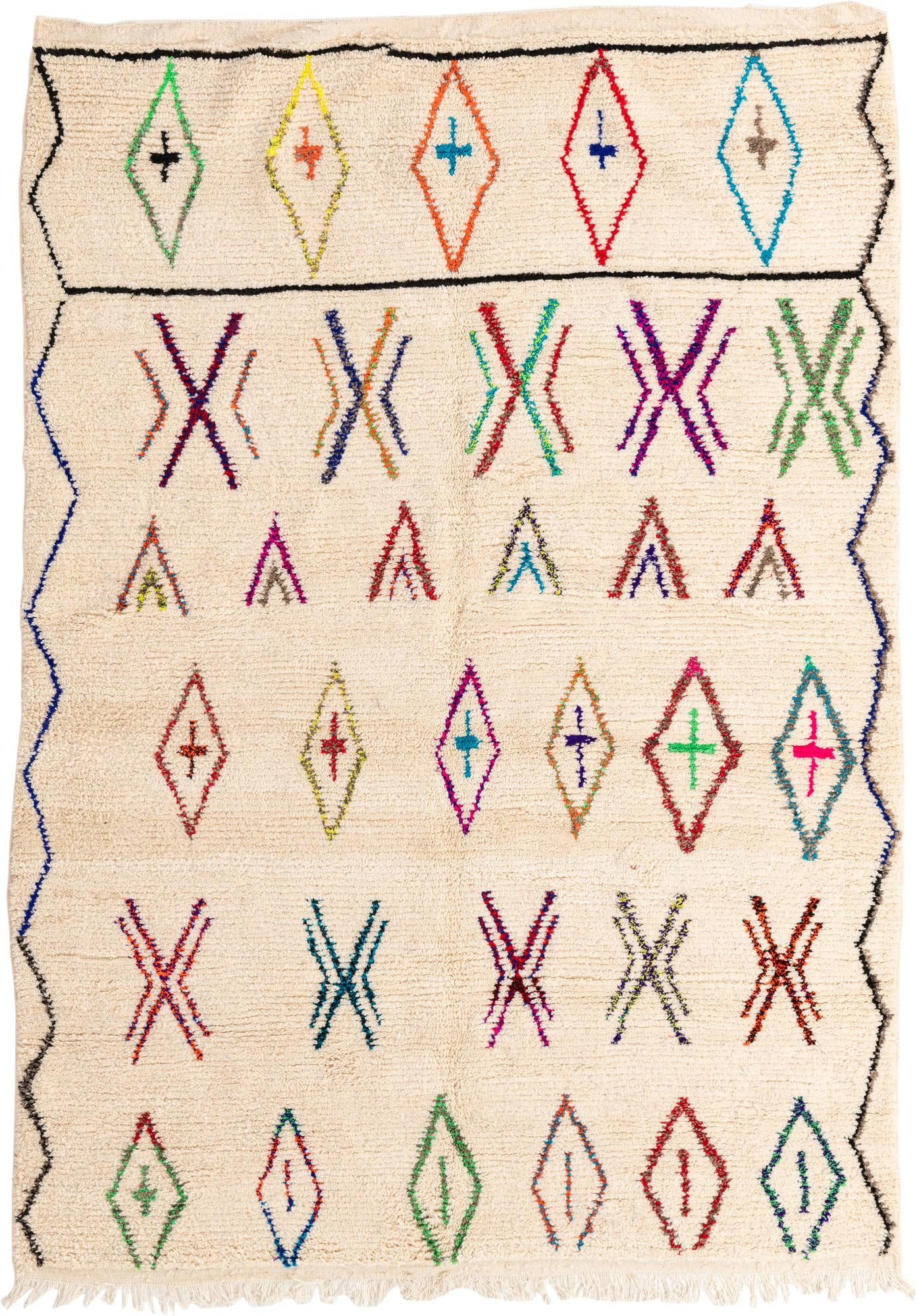 6' 6 x 9' 4 Hand Knotted Moroccan Wool Rug