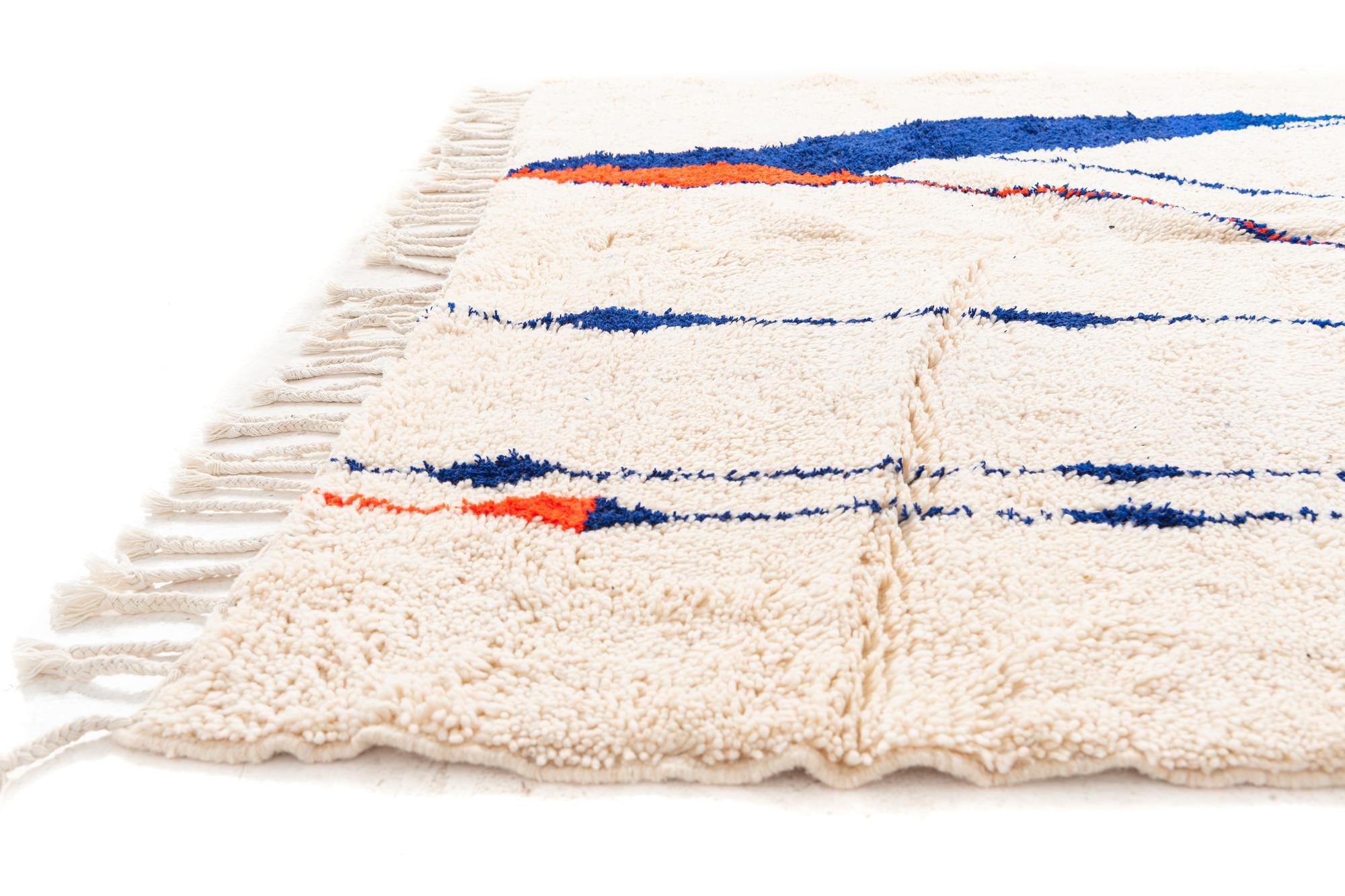 7' x 10' 4 Hand Knotted Moroccan Wool Rug