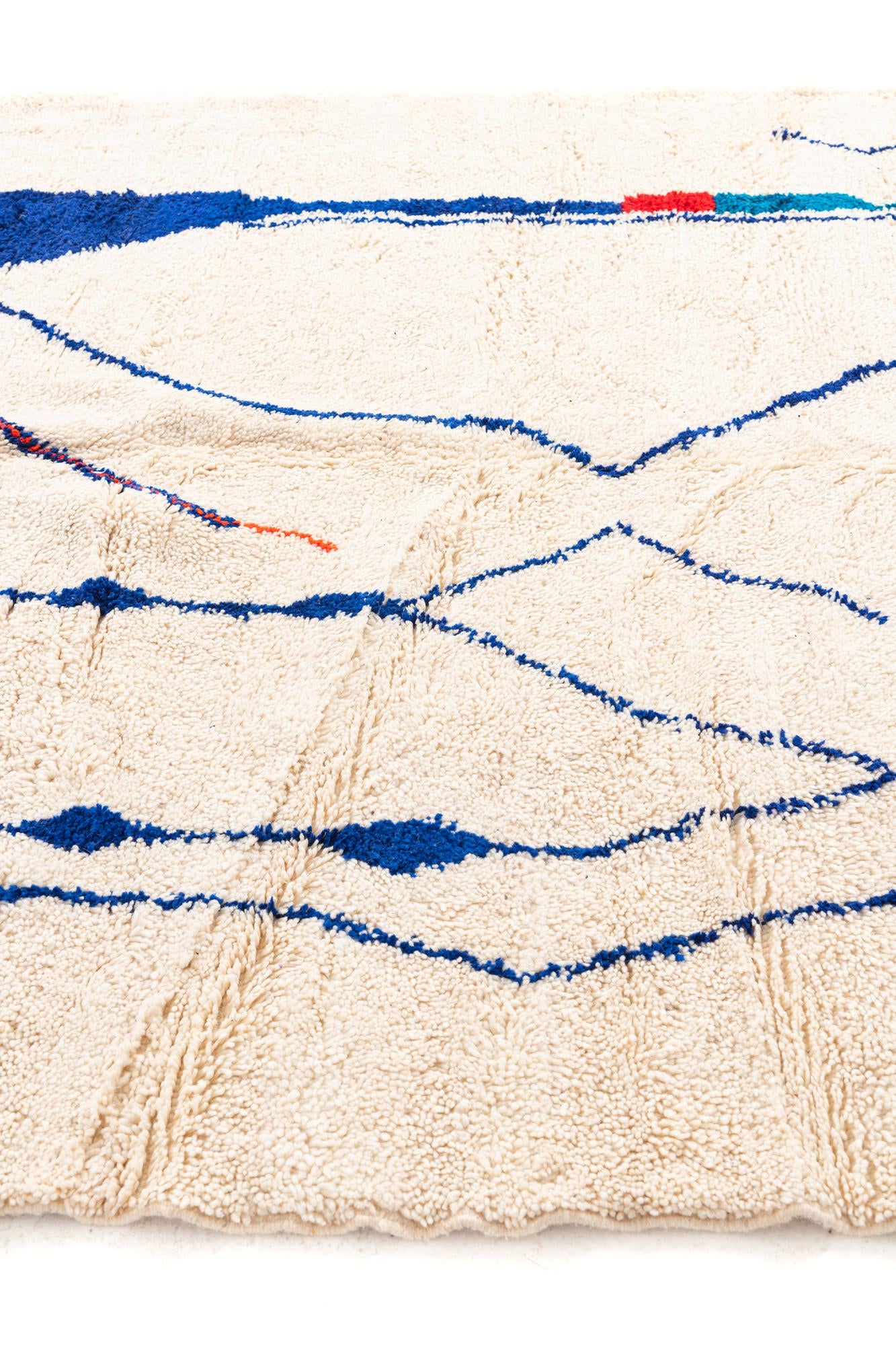 7' x 10' 4 Hand Knotted Moroccan Wool Rug