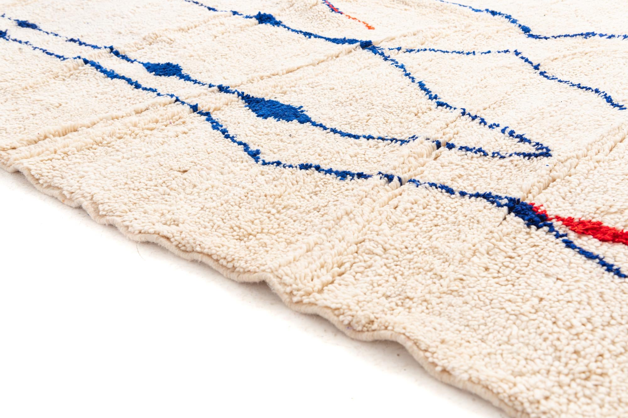 7' x 10' 4 Hand Knotted Moroccan Wool Rug