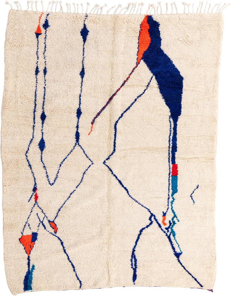 Detail image of 7' x 10' 4 Hand Knotted Moroccan Wool Rug