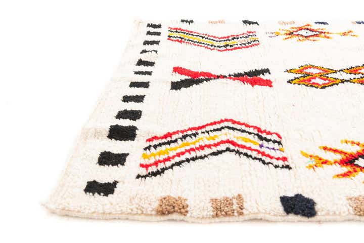 4' 2 x 6' 7 Hand Knotted Moroccan Wool Rug