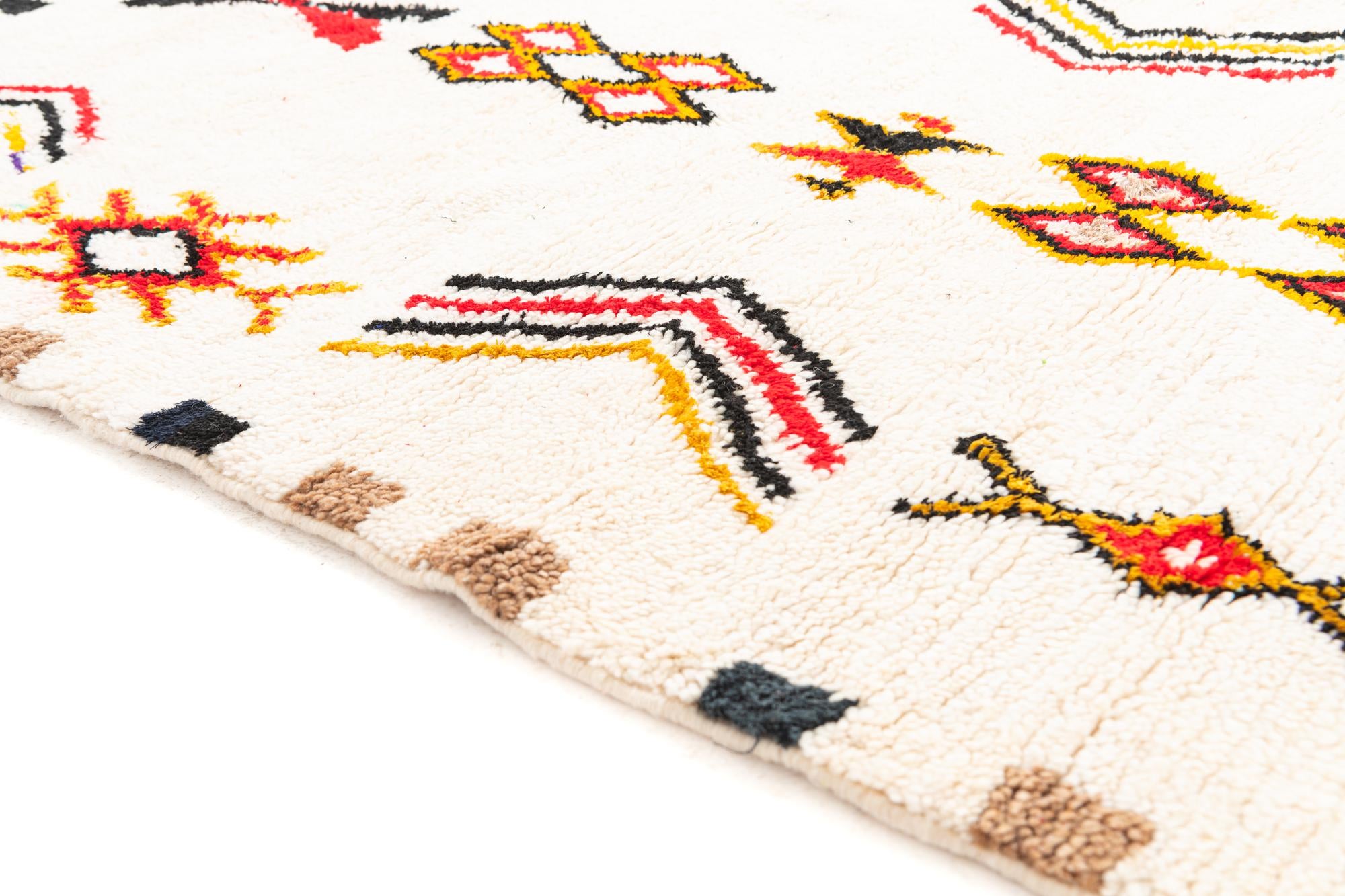 4' 2 x 6' 7 Hand Knotted Moroccan Wool Rug
