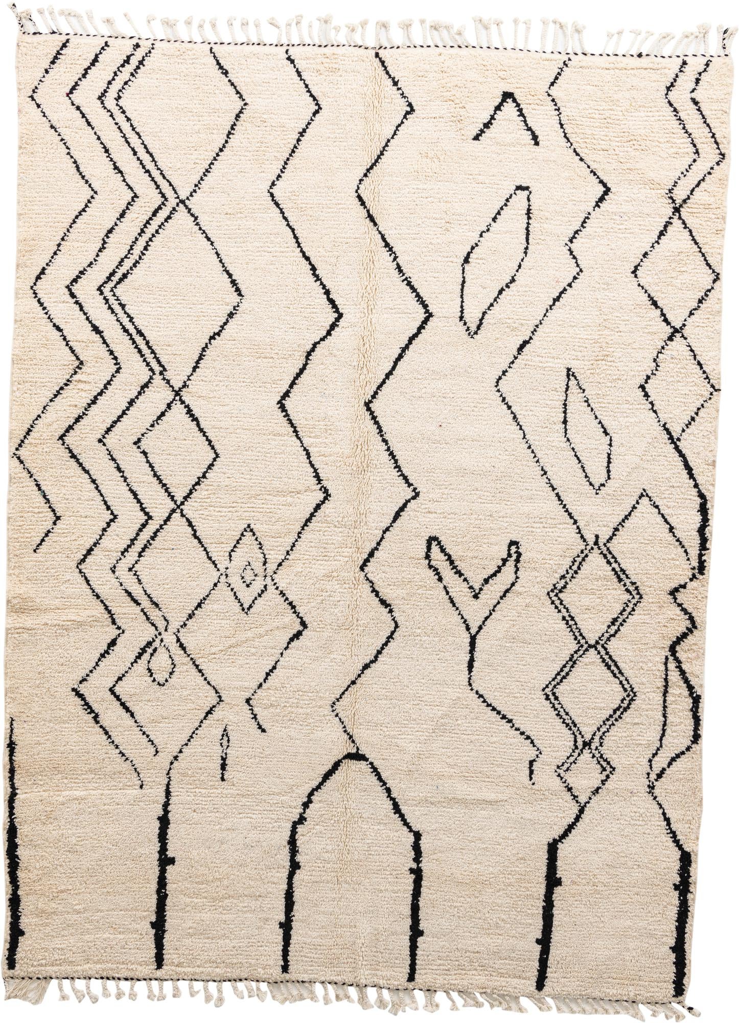 7' 2 x 9' 6 Hand Knotted Moroccan Wool Rug