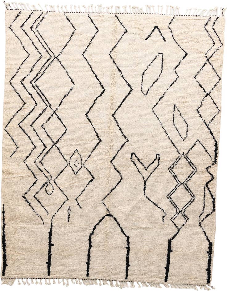 Detail image of 7' 2 x 9' 6 Hand Knotted Moroccan Wool Rug