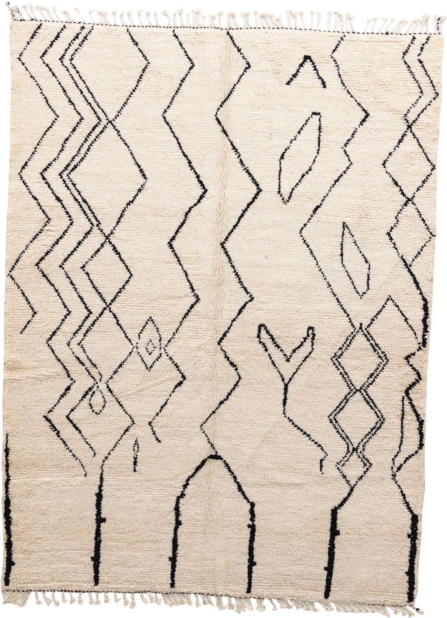7' 2 x 9' 6 Hand Knotted Moroccan Wool Rug