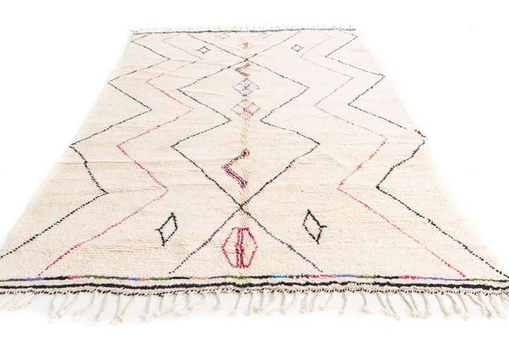 6' 9 x 9' 10 Hand Knotted Moroccan Wool Rug