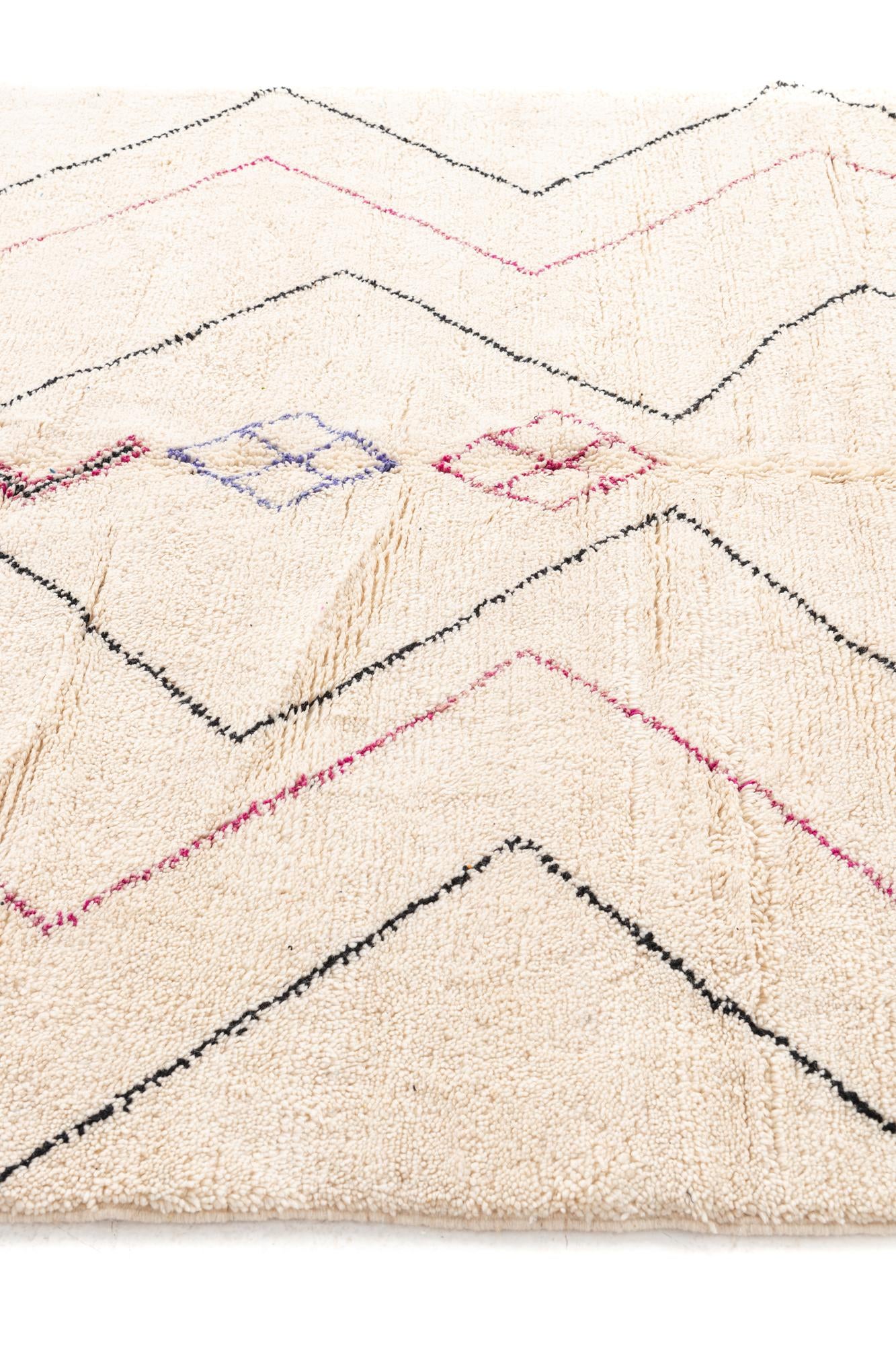 6' 9 x 9' 10 Hand Knotted Moroccan Wool Rug