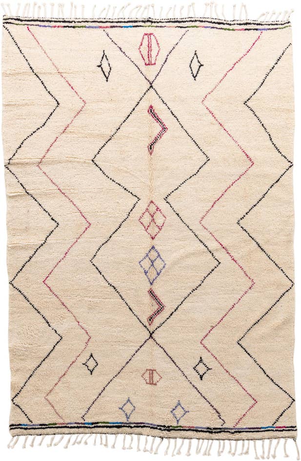 Detail image of 6' 9 x 9' 10 Hand Knotted Moroccan Wool Rug
