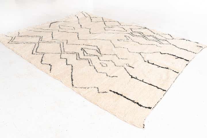 6' 10 x 9' 5 Hand Knotted Moroccan Wool Rug